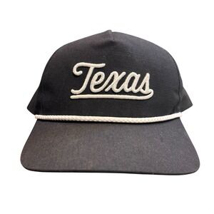 Burlebo Men's Texas Script Cap SnapBack Black white